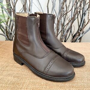 TuffRider Kid’s Front Zip Equestrian Paddock Boot Size 4 Brown